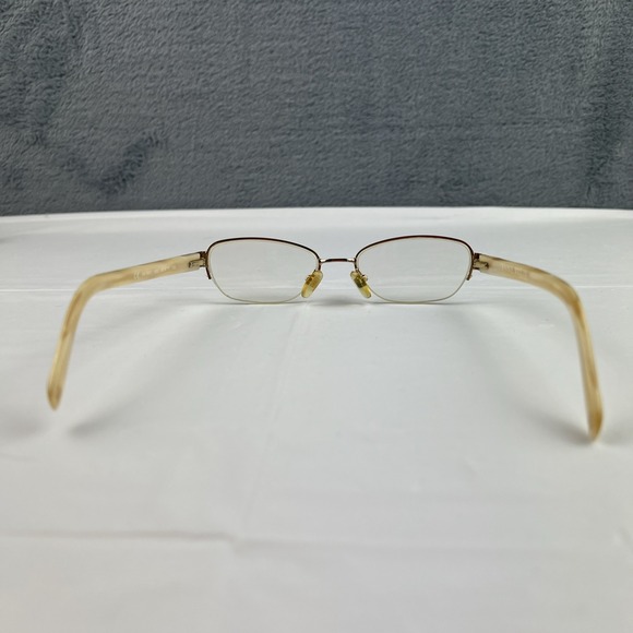 ANNE KLEIN AK9081 485 Eyeglasses Frame Only Half Rim 50-17-135 Gold/Ivory White - Picture 5 of 16